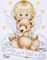 DIY Tobin Angel with Bear Baby Birth Record Gift Counted Cross Stitch Kit 11x14